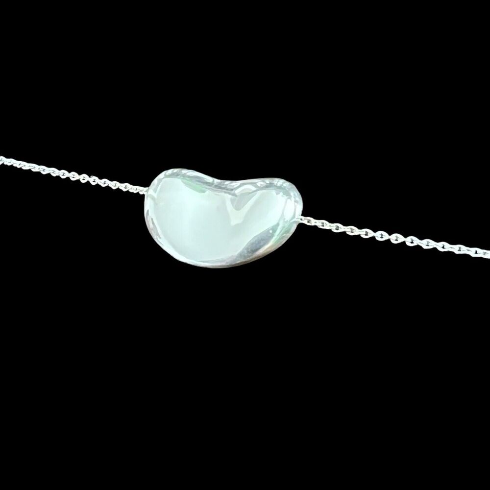 Tiffany & Co Elsa Peretti Bean Pendant in Sterling Silver 18mm on 16” Chain - Picture 12 of 13